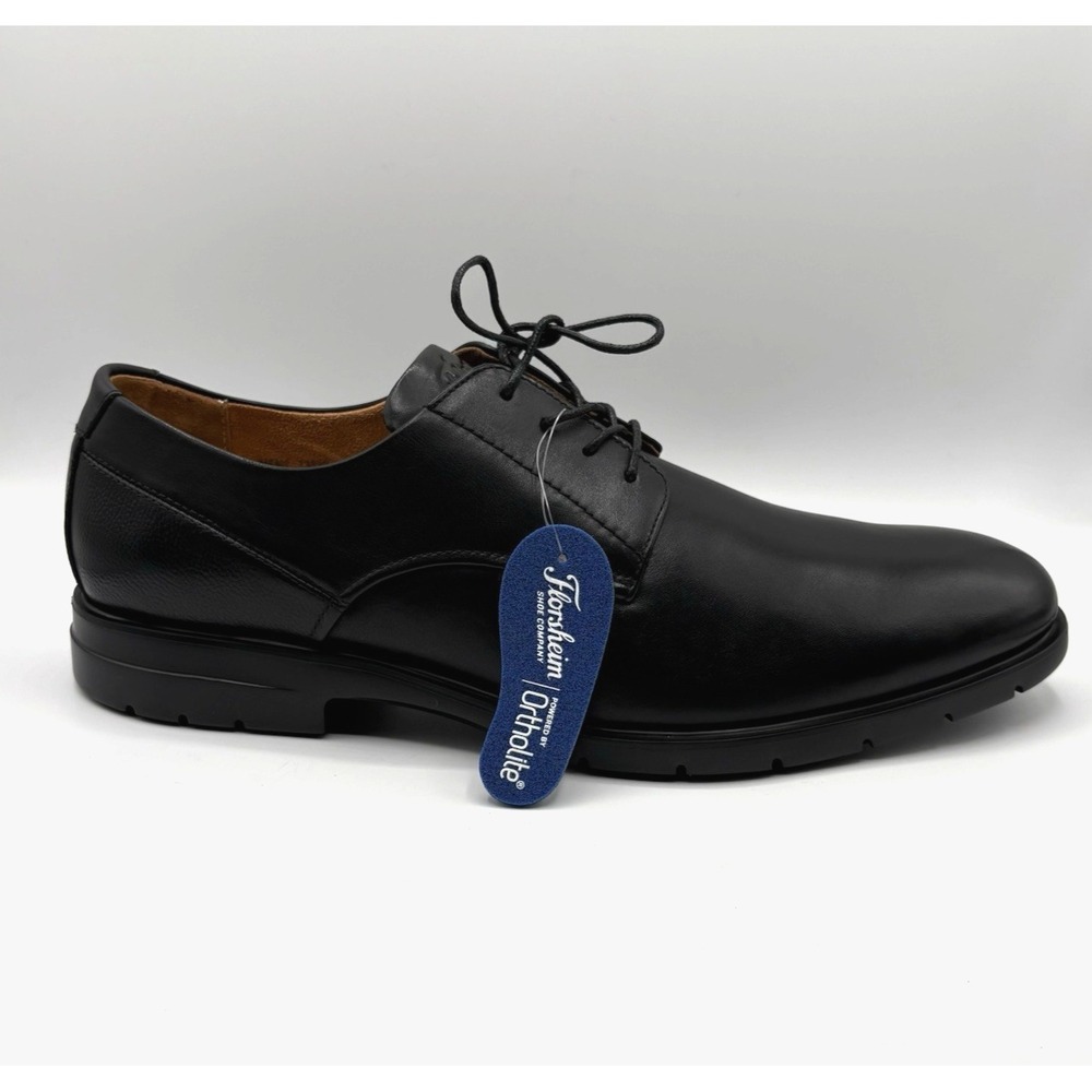 FLORSHEIM Westside‎ Plain Toe Oxford Men's Size 14M Black Leather Lace Up Shoe